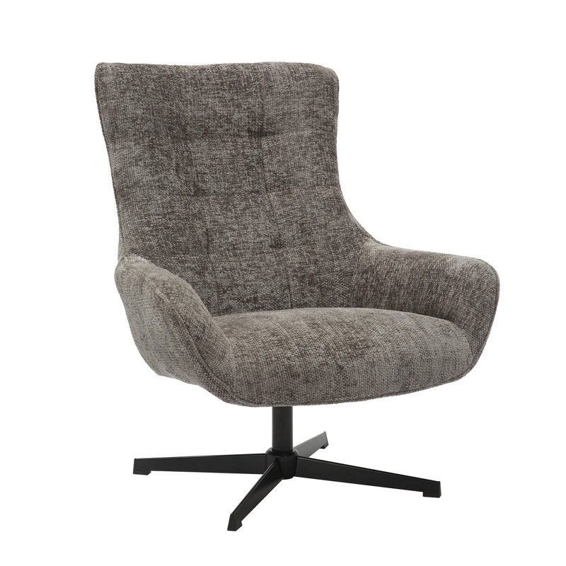 Sessel Upholstered Swivel Accent Chair, Grey/Brown/Blue