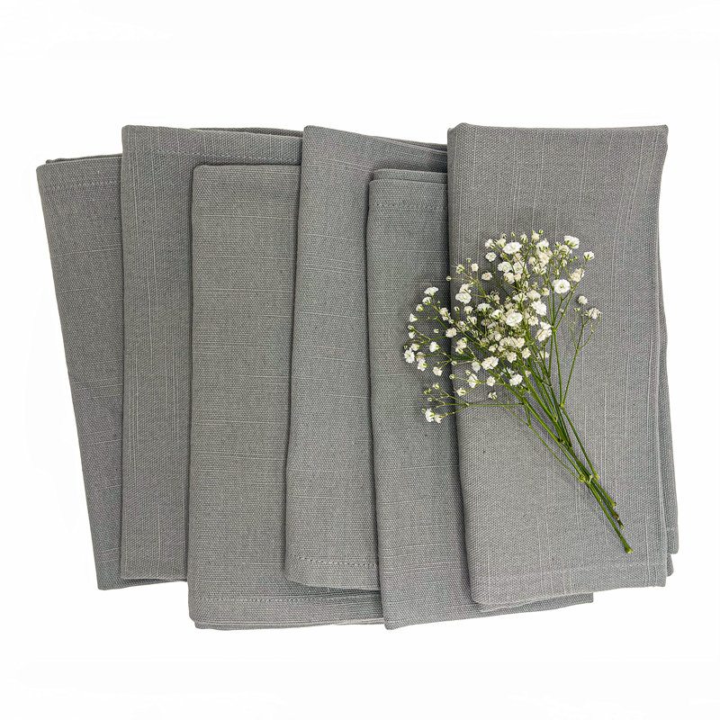 Zarella 100% Cotton Square Napkin, Gray