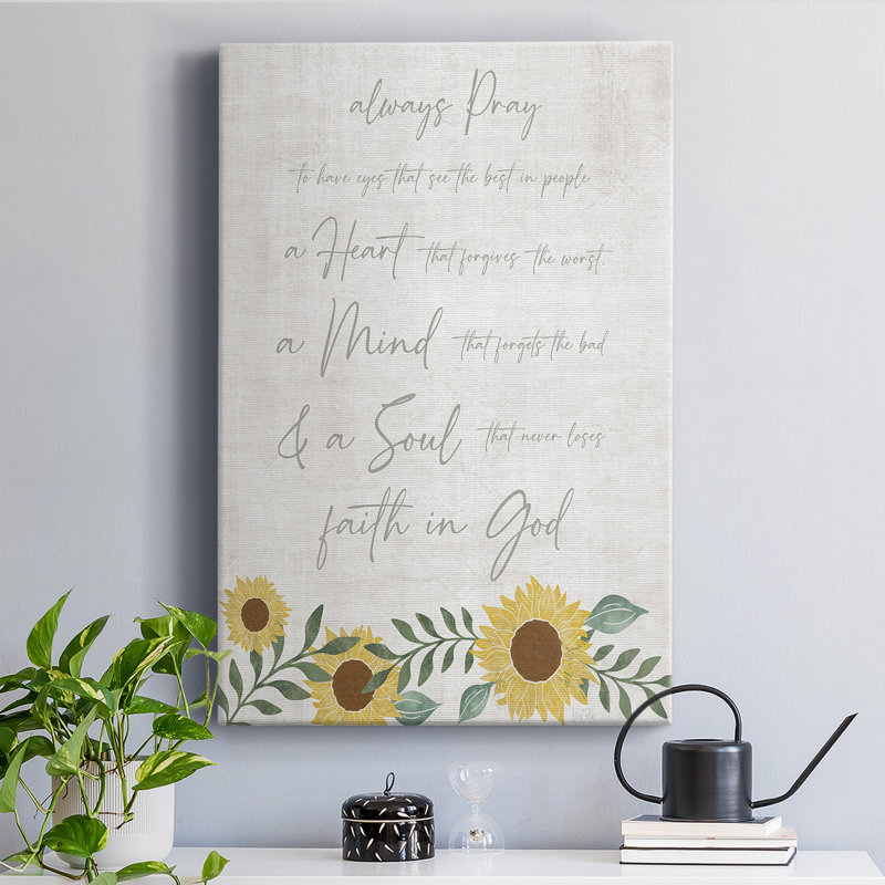 «Always Pray», impression sur toile tendue