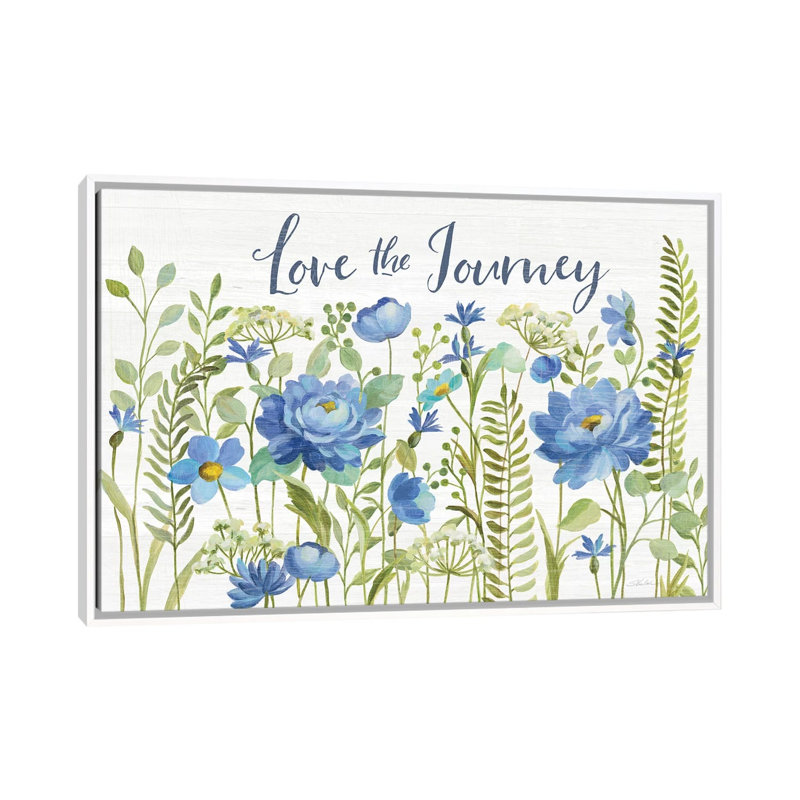 «Botanical Blue II» par Silvia Vassileva - impression d'art graphique, White Framed, Pas de tapis, H 32 po x l 48 po x 1,5 po
