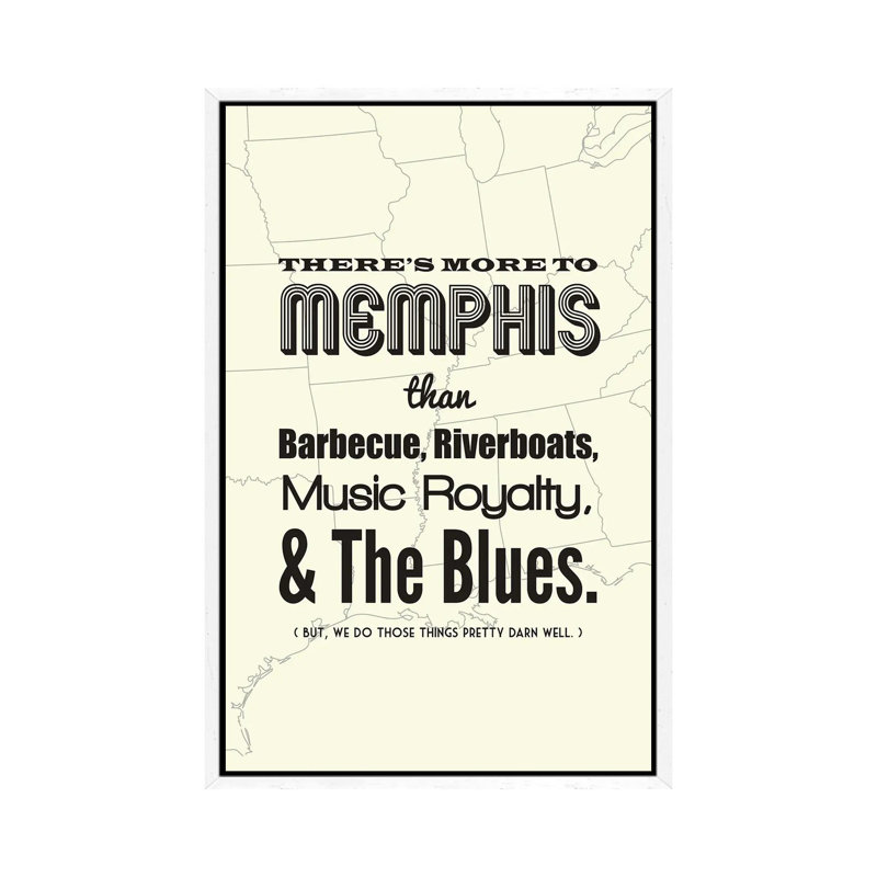 There's More To Memphis, Light by Benton Park Prints - Print on Canvas, White Framed, 101.6 cm H x 66.04 cm W
