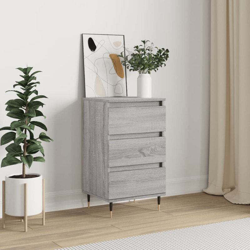 Maleesa Sideboard 40x35x70 cm Engineered Wood, Grey Sonoma