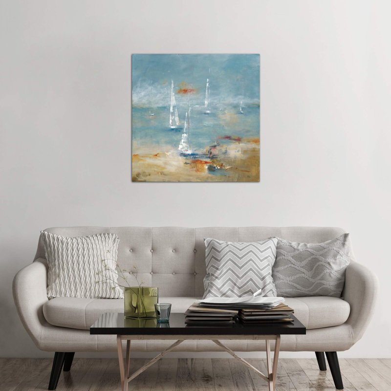 Sail Away by Lisa Ridgers - Wrapped Canvas Painting, 93.98 cm H x 93.98 cm W x 3.175 cm D