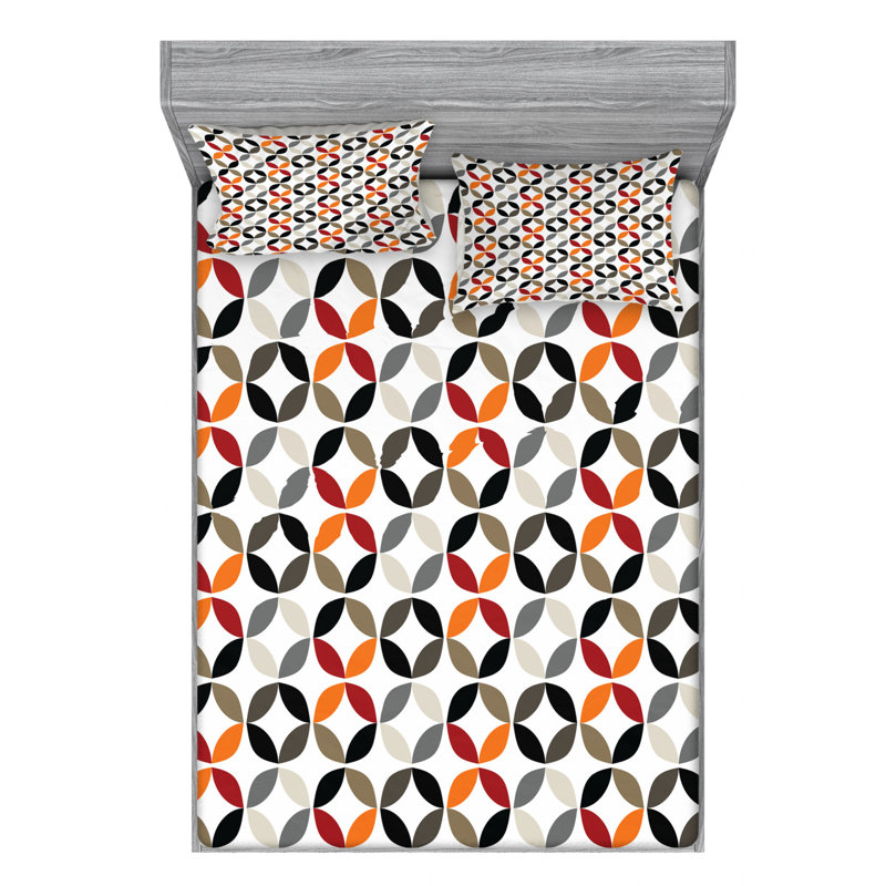 Microfiber Polka Dots Sheet Set, Queen Sheet Set with Fitted Sheet, Black