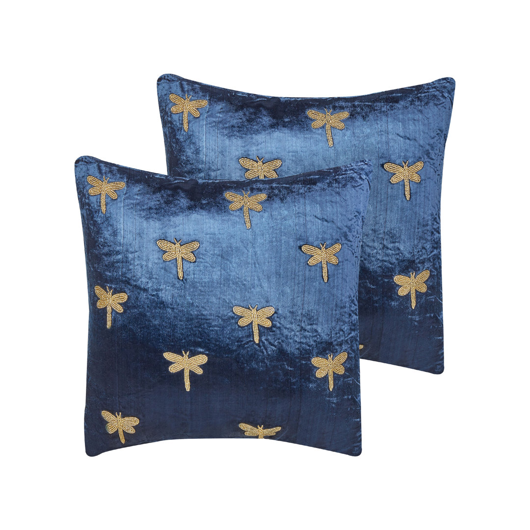 Minda Animal Print Blue Throw Cushion With Filling