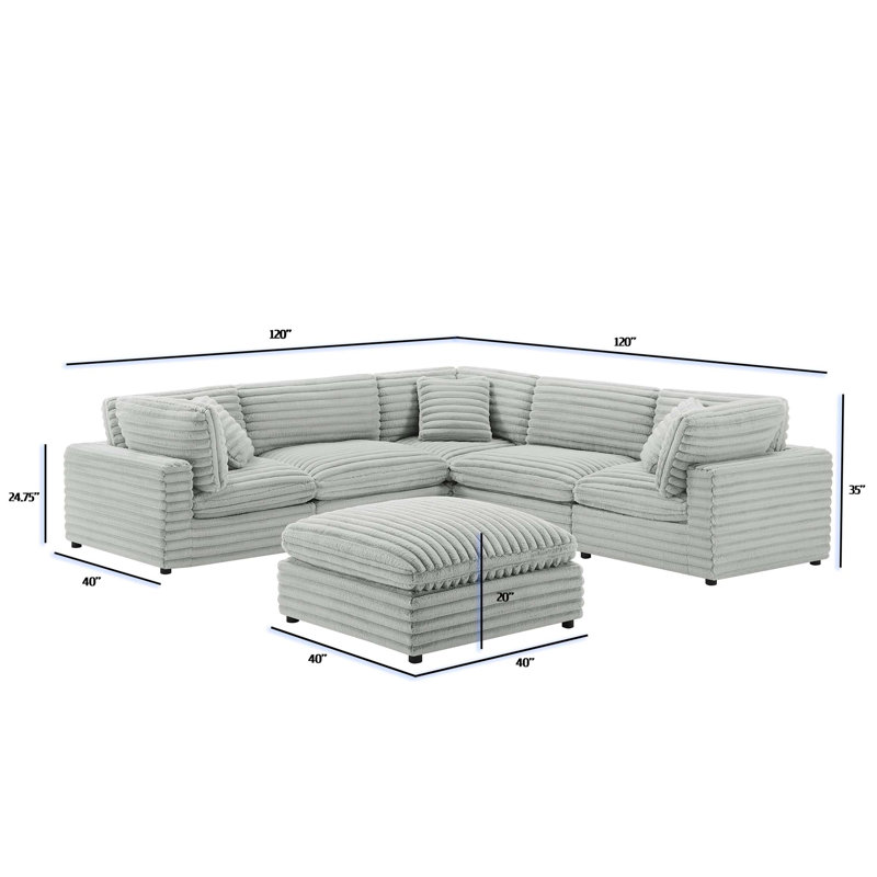 Canapé modulaire 6 pièces Jenny