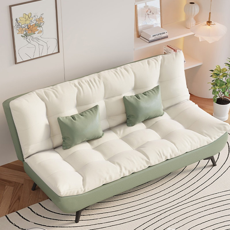 Canapé-lit blanc et vert 100% polyester