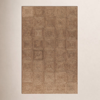 Mykonos Brown Hand-Woven Geometric Jute Rug