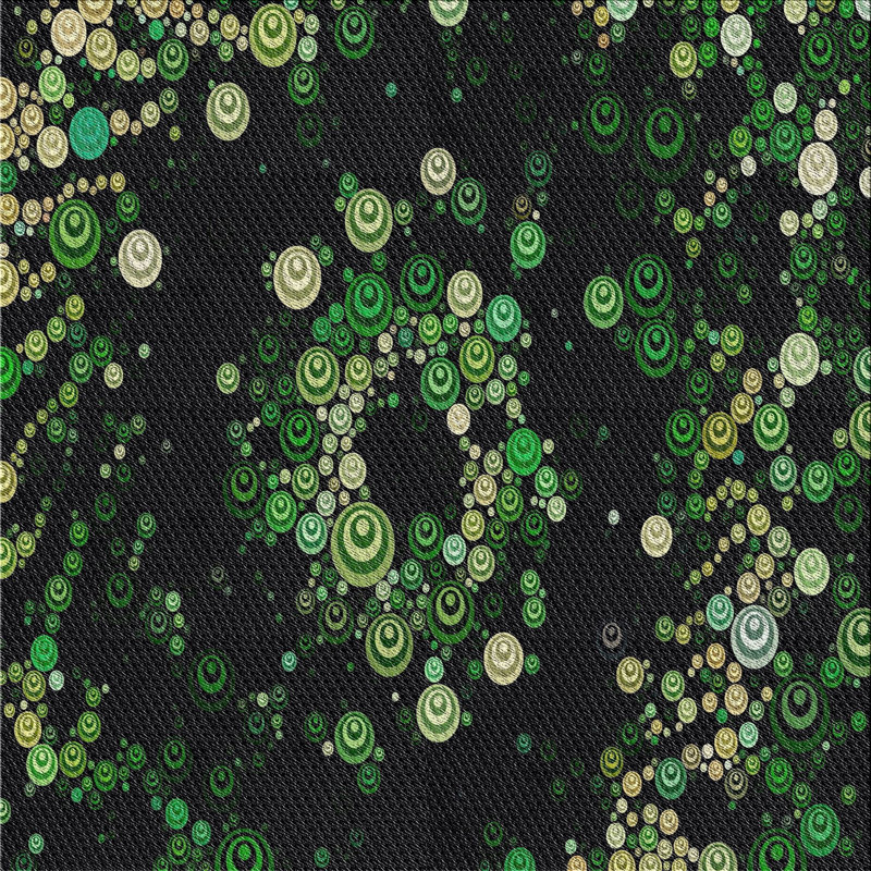 Tapis noir/vert tissé à la machine, Carré 4 pi