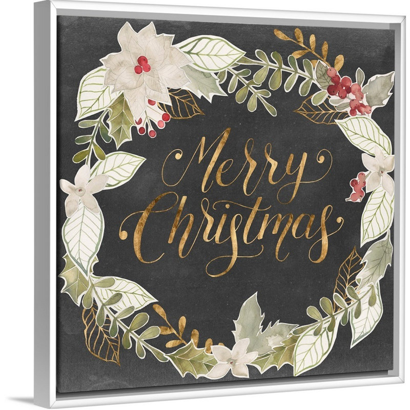 « Christmas » I par Grace Popp-impression d’art textuel sur toile, Cadre blanc, H 14 po x l 14 po x P 1,75 po