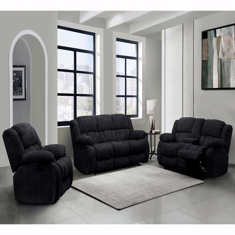 Fauteuil coulissant avec fonction d'inclinaison, Noir