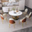 Table de salle à manger ronde 53 po 53 po avec plateau tournant à 360 ° lisse et résistant aux taches et à la chaleur, design minimaliste moderne pour la salle à manger, la cuisine, le coin-repas et l'espace compact (table seulement)