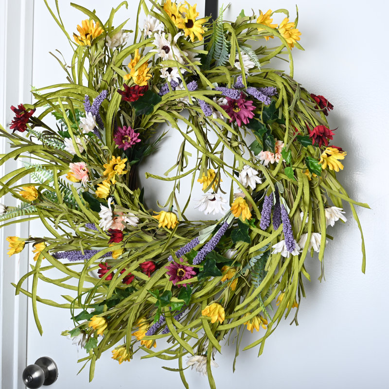 Daisy Lavender Grapevine 26" Front Door Wreath