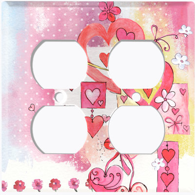 Patterned 2 - Gang Duplex Outlet Standard Wall Plate