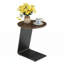 Table de bout ronde en forme de C, table d'appoint peu encombrante pour salon, chambre à coucher-1715966009