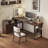 Dark-walnut + Black L-Shaped Solid Wood + Iron with 4 drawers desk-1377683375