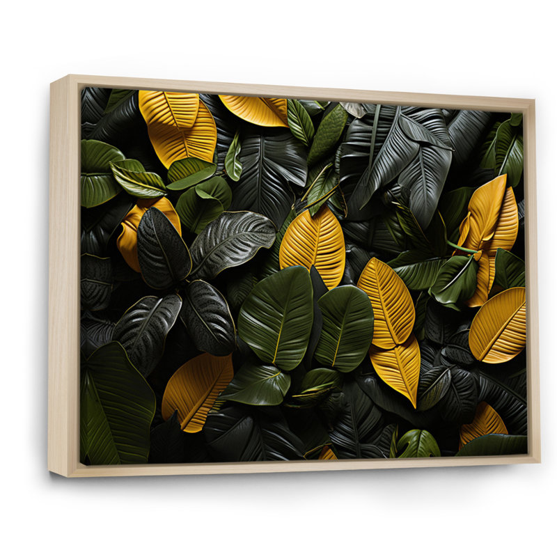 " Orange Gray Plants Field Vibrant ", 34" H x 44" W, Natural Floater Framed