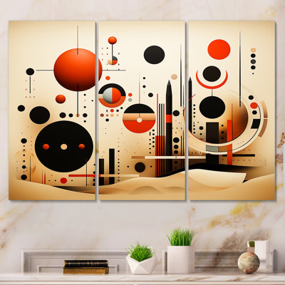 «Echoing Ellipse Beige», art mural géométrique