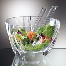 Handmade Clear Glass 13 Serving Salad Bowls