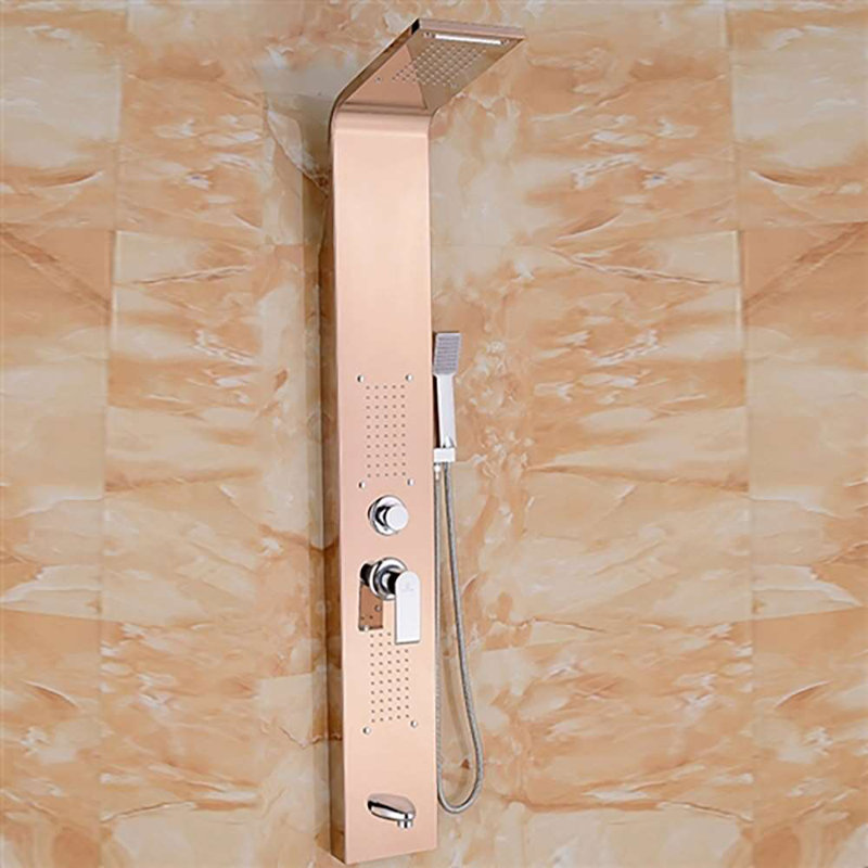 Panneau de douche thermostatique à massage BathSelect - Système mural multifonction avec pomme de douche à effet pluie