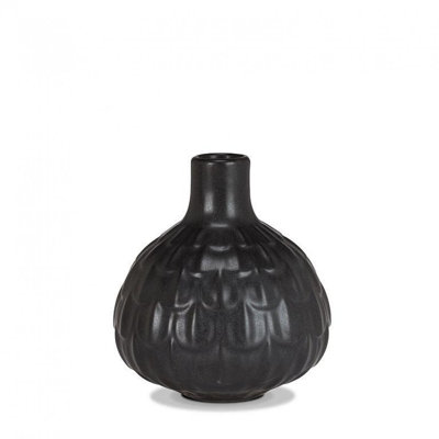 Bulb Shaped Matte Black Vase