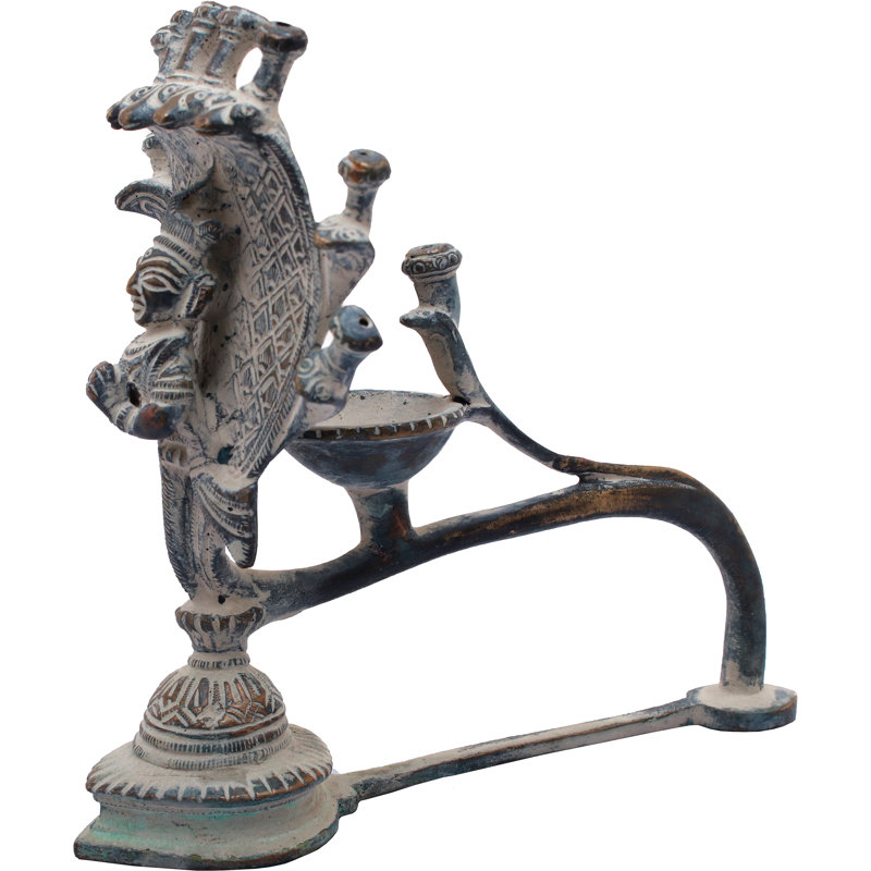 Brûleur d'encens pour dix bâtons sur les capuchons du serpent, Blanc vieilli / gris