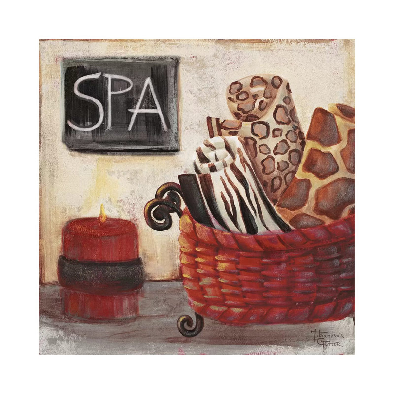 Red Jungle Spa I by Hakimipour-Ritter - Wrapped Canvas Print, 30.48 cm H x 30.48 cm W