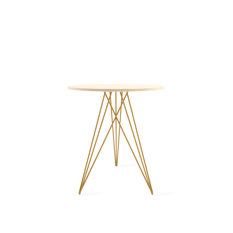 Hudson Solid Wood Top End Table, Maple, Mustard