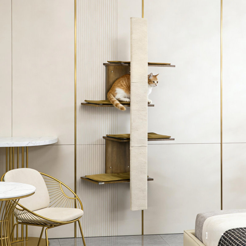 Étagère murale pour chat 4 couches, arbre à chat mural