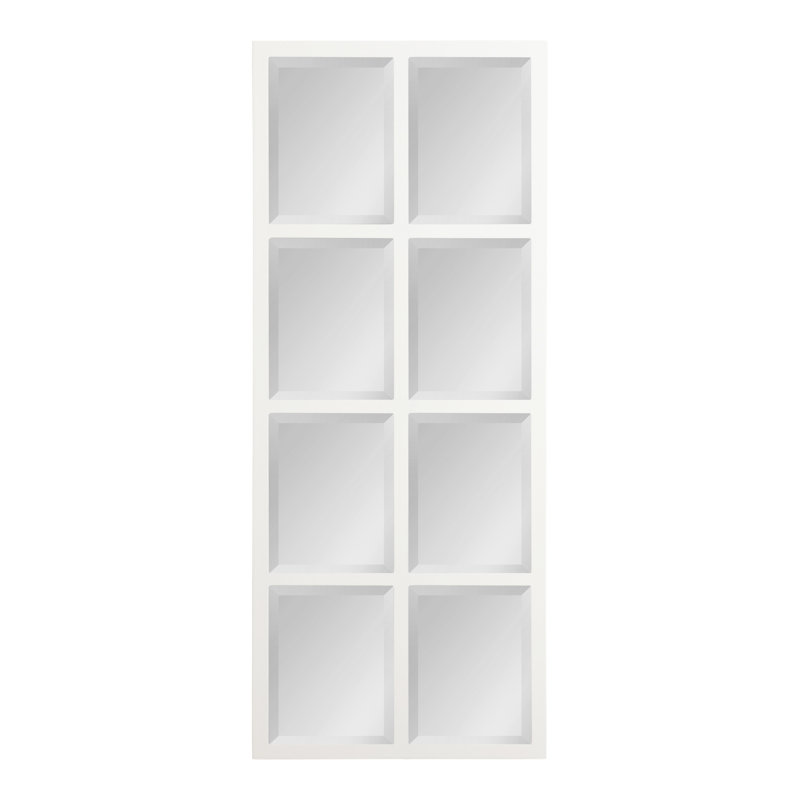 Lamel Panel Window Wall Mirror, White