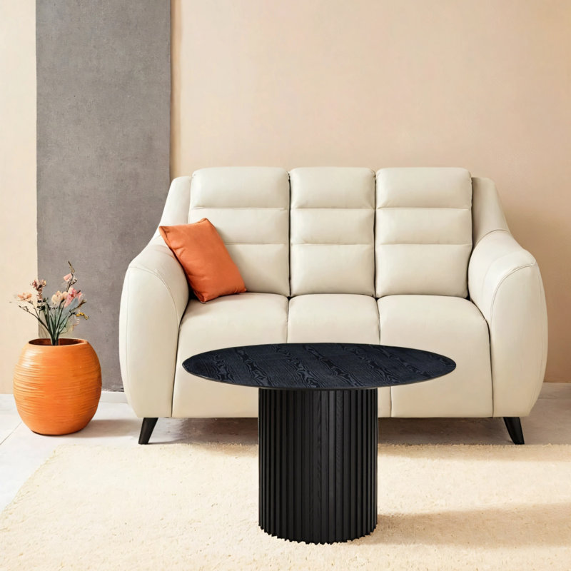 46.45-inch Mdf Round Dining Table, Black