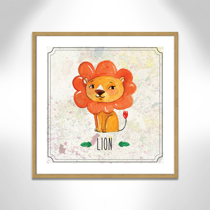 Impression sur papier Jungle Day 1 ', H 26,5 po x l 26,5 po x P 1,18 po, Encadré de boîte chêne