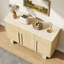 Buffet/crédence à 3 portes cannelées, 120 cm de large, tablette réglable-574650787-764972686