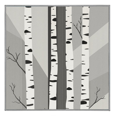Tapis scandinave à rayures grises lavable à la machine Orlandra