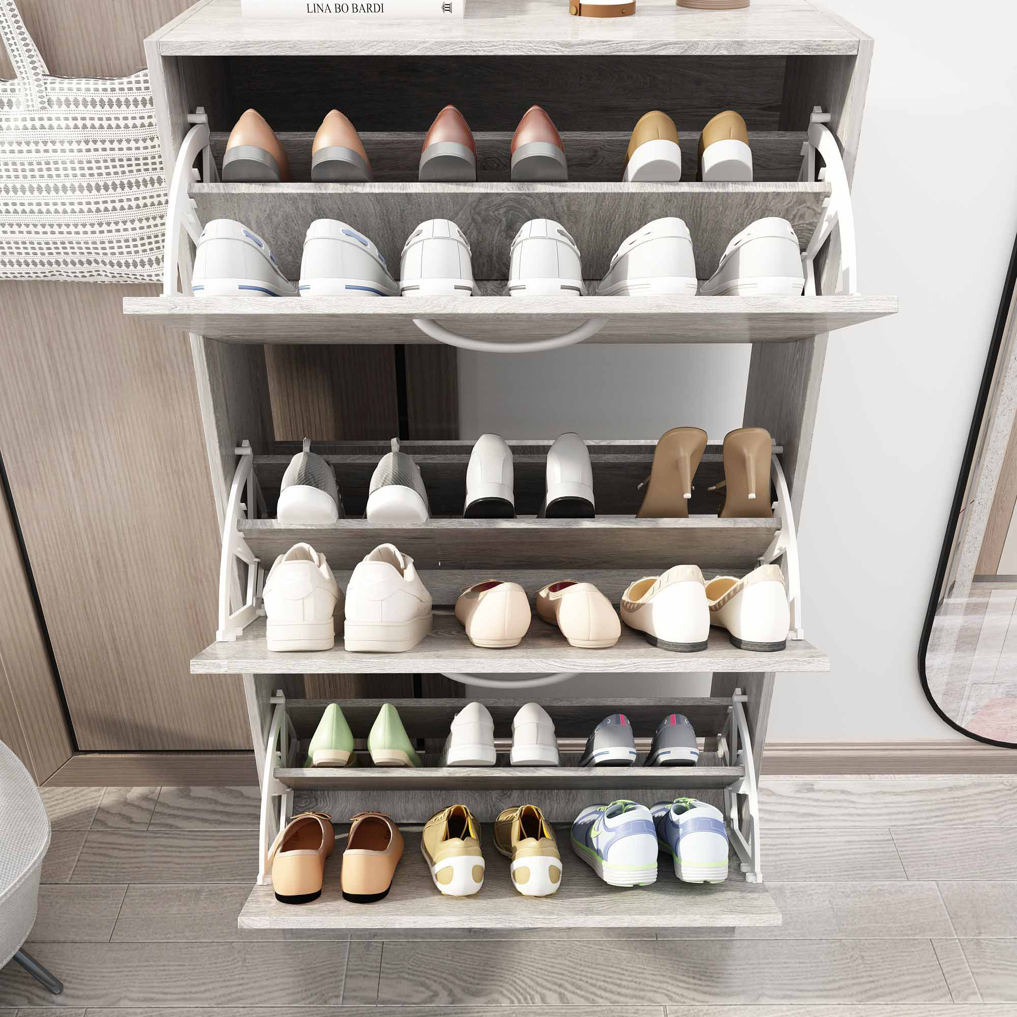 Ebern Designs 3-Drawer Shoe Storage Cabinet | Wayfair