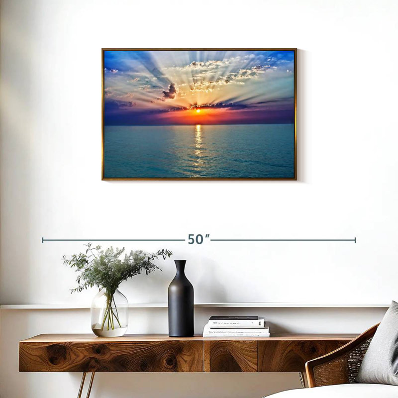Golden Vanna Sunrise, Cadre flottant doré, 31 po x 21 po