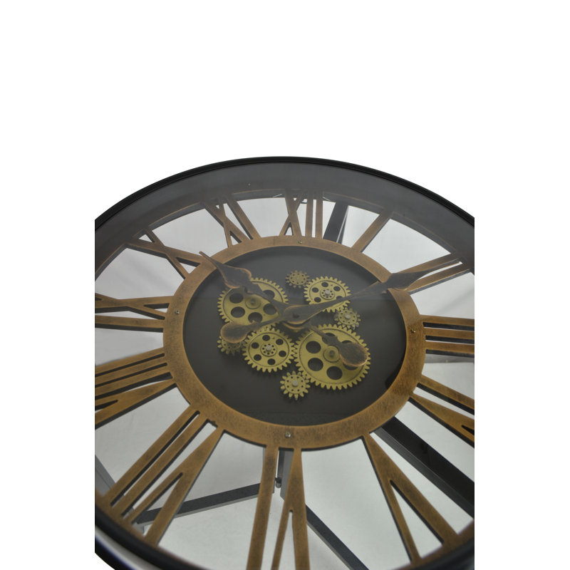 21" Round Table With Moving Gear Clock