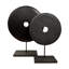 Lily''s Living 22"H Black Marble Atrani Disk With Stand Statue, Art Figurine Sculpture, Home Décor Collectible-1290775661-1290775657