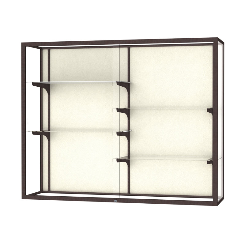 Vitrine à trophée en aluminium Champion Series H 48 po, H 48 po x l 60 po x P 16 po, Bronze foncé, Plaque de tissu