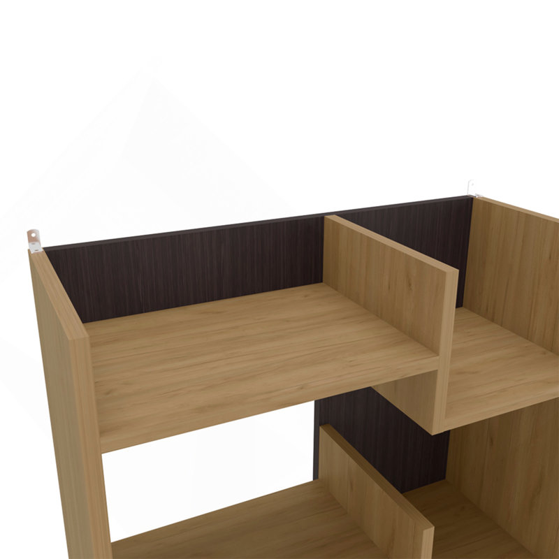 Bibliothèque Magnolia, bureau, Macadamia / noir