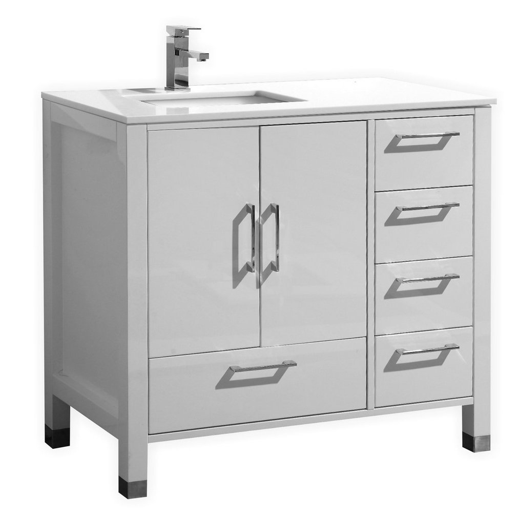 Orren Ellis Edmund 35.5'' Single Bathroom Vanity with Slate Top ...