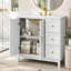 Meuble-lavabo blanc de 91 cm (36 po) avec 3 tiroirs et 2 portes et lavabo en céramique