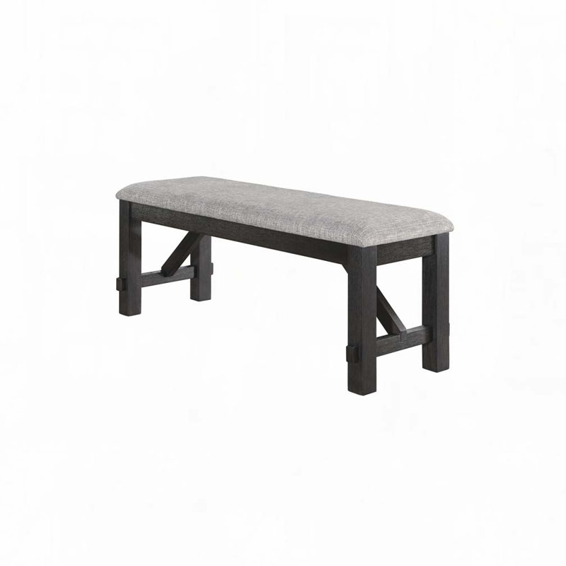 Banc de salle à manger rembourré avec cadre en bois, Gris anthracite, Gris