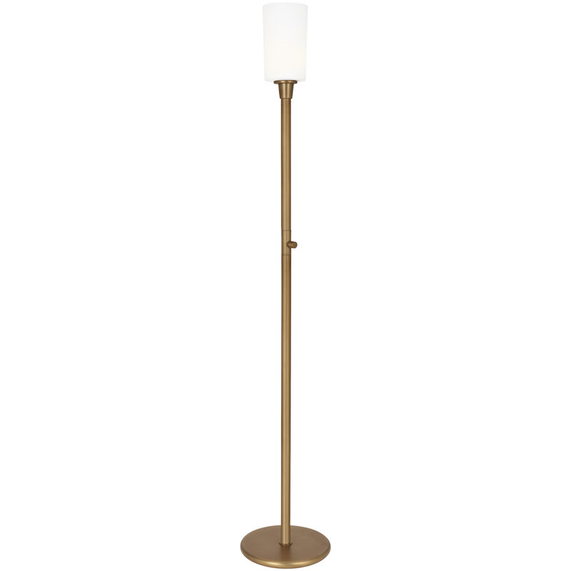 Nina Torchiere Floor Lamp, Aged Brass