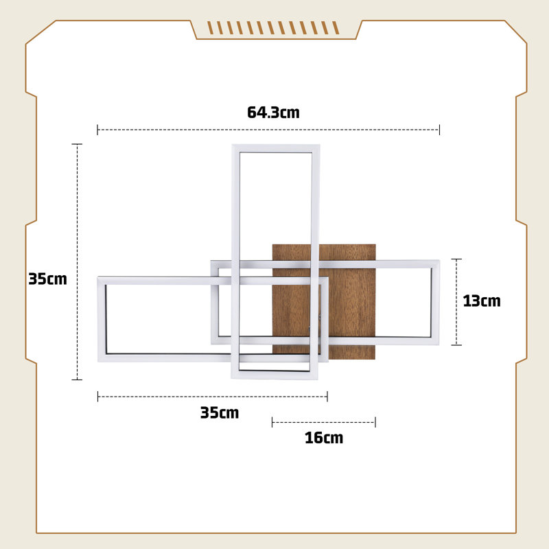 Darnee Metro Lane Flush Ceiling Light, 3-Lights