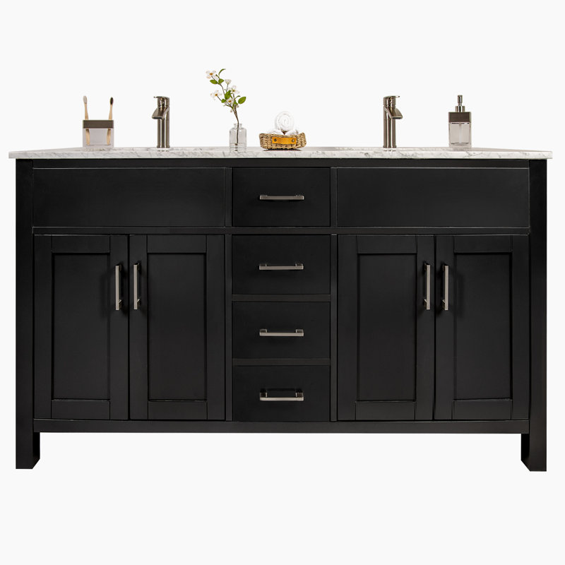 Ensemble de meuble-lavabo double 60 po Marlene, Espresso