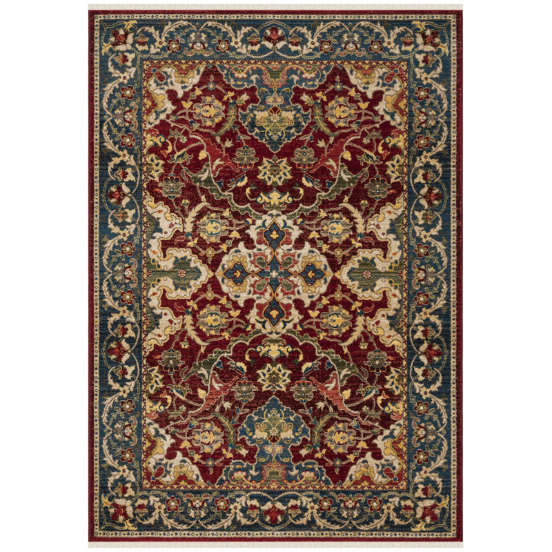 Tapis oriental performance Bisen, Rectangle 3 pi 3 po x 4 pi 1 po, Red/Blue