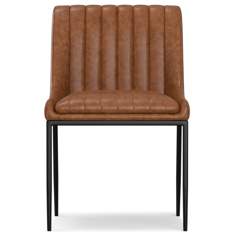 Chaise rembourrée en similicuir Melody Vegan, Brun