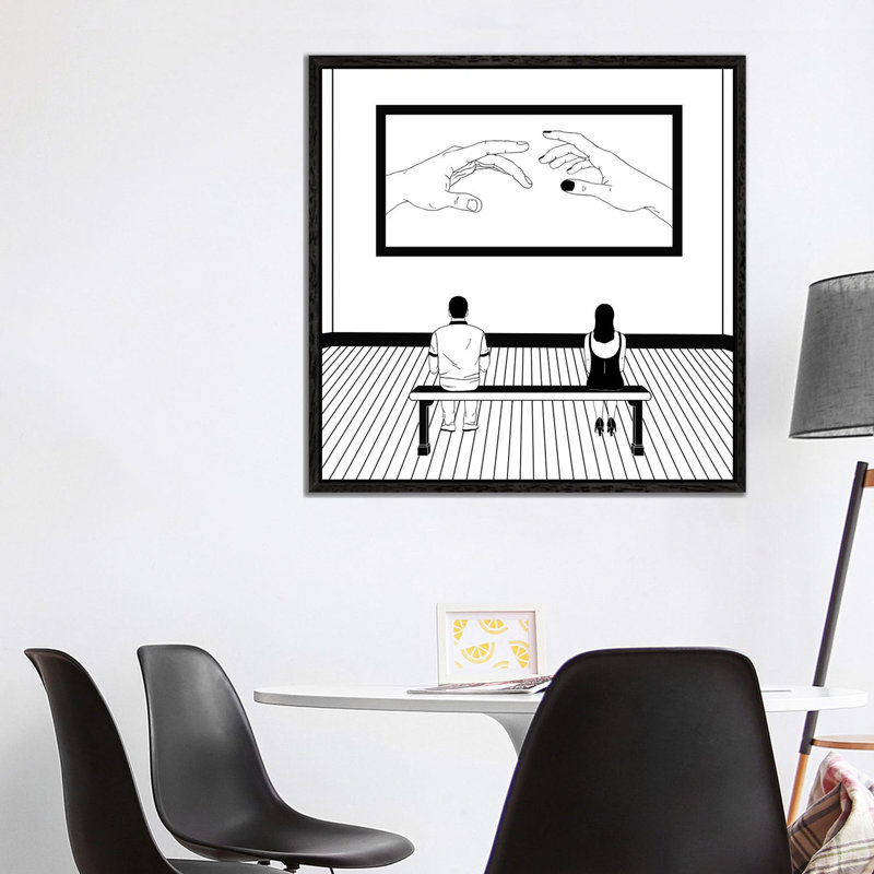 Silence in Us 1 Piece Wall Art on Canvas, 93.98 cm H x 93.98 cm W, Black Framed