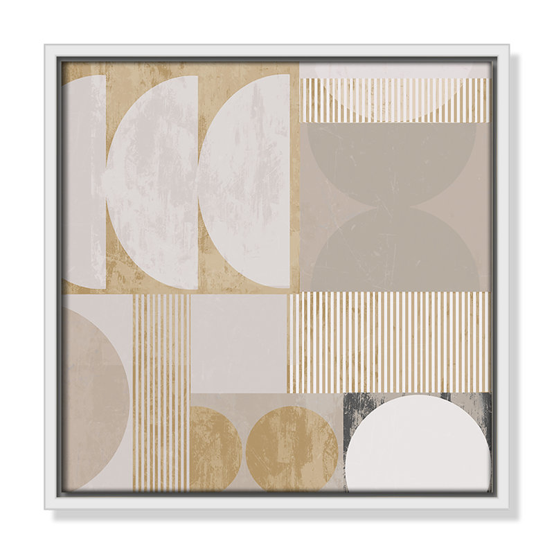 «Golden Balance II» par , 13.5'' W x 13.5'' H, Framed Canvas, White Floater